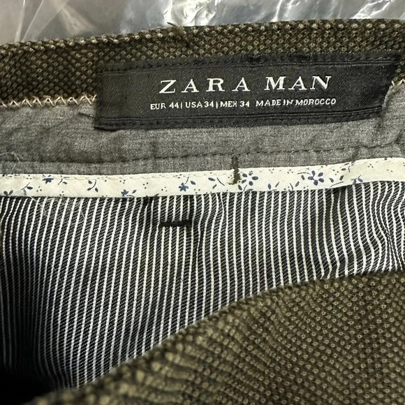 Zara Man Herringbone Trousers - Picture 2 of 5